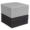 12 Pcs Acoustic Foam d,Studio Wedge Tile,Acoustic Foam Soundproof Pyramid Studio Treatment Wall Panel 2.5X30X30cm. 