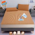 Terry Cotton Stripe Waterproof Mattress Cover For Double Bed King Size Fitted Mattress Protector Anti Slip Bed Sheet Beddy's Studio. 