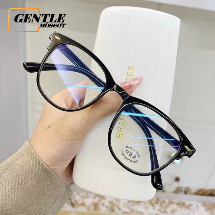 (GENTLE MOSCOT)Fashion Korean Style Candy Color Square Eyeglasses Anti Blue Light Leisure High Quality Glasses