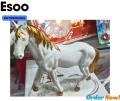 Resin White Gold Horse Statue Showpiece Horse Ornaments Horse Decor Resin Decor The Office Decor Mini Figurine White Horse Figurine The Office Stocking Stuffers Home Adorn Standing Horse Sculpture European Style Statue. 