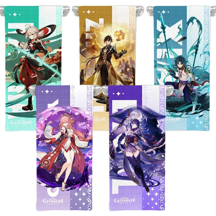Genshin Impact Furina Hutao Venti Neuvillette Anime Water Absorbing Towel Wash Face and Bath Towel