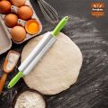 Stainless Steel Rolling Pin with Plastic Handles, Dough Roller for Pizza, Baking, Belan, Belana, Belna, Pie and Cookie with Plastic Handle & Nonstick Surface Roller, Essential Kitchen Utensil Tools Gift Ideas for Bakers -Traditional Pins 10" inch Barrell. 