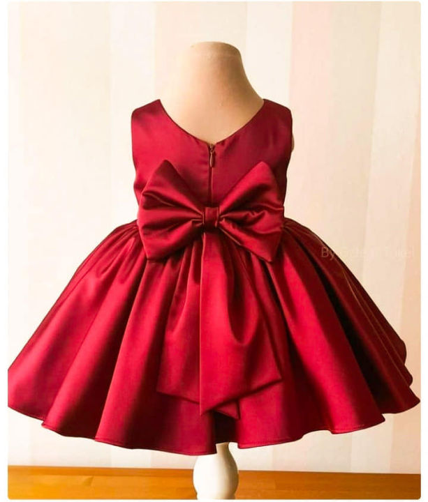 silky%20red%20fancy%20princess%20frock%20for%20baby%20girls%20-%20Image%203