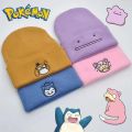 Pokemon Snorlax Ditto Psyduck Beanies Women Winter Warm Hat Anime Solid Color Funny Embroidery Cap for Men Knitted Bonnet Uni. 