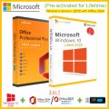 Window 10 pro Geniune 2023/2025 Latest + Microsoft Office Professional Plus 2021/2024 (64bit Pre-activated for Lifetime) + 8/16GB USB...(3 in 1). 