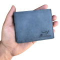 Genuine Leather Bifold Sky Blue Wallet for Men. 