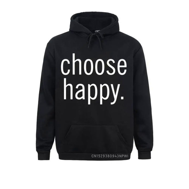 Choose Happy Positive Message Pullover Women's Sweatshirts 3D Style Long Sleeve Hoodies Graphic Hoods
