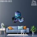 Abstract Wall Frames Hexagon Shape | For living Room, Office and Other, Set Of 3 Hexa Wall Frames, HM-HX-003. 