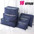 6 Pcs Travel Packing Cubes Set Oxford Fabric Clothes Organizer Laundry Pouch With Zipper Multiple Color. 