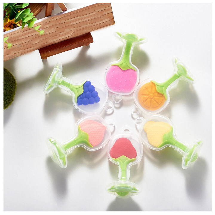 Silicone teether baby infant bite teethers Baby Fruit Teething Toy Mainan Gigit Bayi Lembut Berbentuk Buah-Buahan