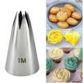 1M Stainless Steel Nozzle Open Star Tip Pastry Cookies Tools Icing Piping Nozzles Cake Decorating Cupcake Creates Drop Flower #1M. 