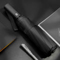 Fully Automatic 12 Ribs Umbrella Auto Open & Close High Quality  Fold Umbrella For Office,Outdoor & Traveling - Black. 