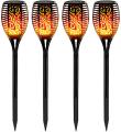 WBM Smart Solar Light Torch, Waterproof, Flickering Flame Solar Lights Outdoor, Party Light, 2 Count(Pack of 2), Orange. 