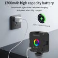Desiontal W70 Full Color RGB LED Video Light 3000K-9000K Studio Photo Light Mini Fill Light Built -in 1200mAh w/70 Lamp Beads. 