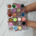 6/12/24 pcs glitter CHUNKS for eyeshadow shimmer dust powder for art & craft party make up pentagon shape dusty loose chunky glitter for eyes and nails. 