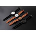 Miler Watch Men Sports Watches Brown Leather Band Analog Quartz Wristwatches. 