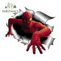 EARLFAMILY 13cm Spiderman Sticker Torn Metal Car Stickers Waterproof Car Bumper Window Marvel Decal Customize size picture. 