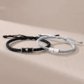 Bamboo Design Adjustable Woven Rope Bracelet for Couples Men Women. 