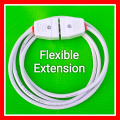 Flexible Extension Cable with 2 Pin Male Female Electric Plug Switch Multi Purpose Extension Wire Extension Lead Extension Board. 