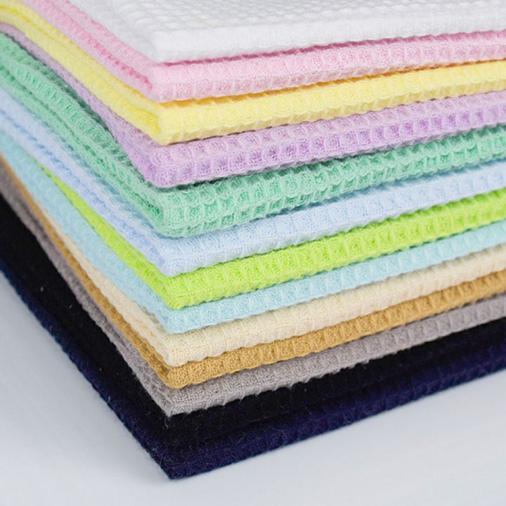 IY cloth fabric sewn sofa solid color waffle check polyester cotton knit blanket pillowcase cushion towel craft material D