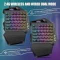 RedThunder G60 2.4Ghz Wireless RGB One-Handed Gaming Keyboard, 35-key Mini Design, Ergonomic Non-slip Comfortable Hand Rest, Rechargeable 2000mAh Battery, Suitable For PC, PS4, PS5, Xbox One.. 