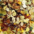 Golden Round Circular Sequins Sitara for Embroidery, Embellishing Handbags, Apparels, Art Craft DIY Kit Pack of 50 Gram. 