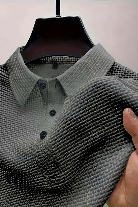 London Bridge - Bubble Texture Polo Shirt for Men - Charcoal