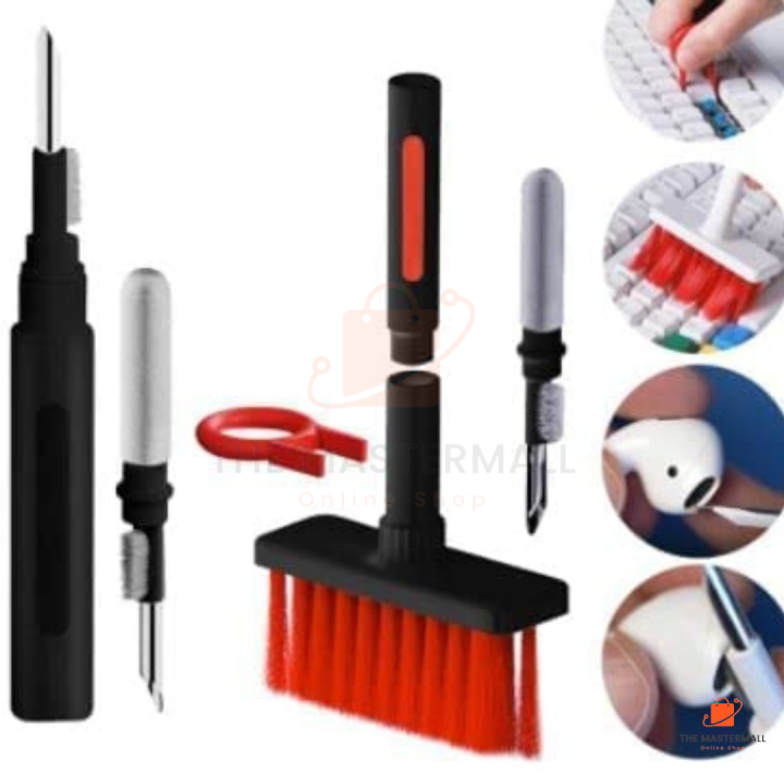 Multifunctional Keyboard Cleaning Brush 5-in-1 Computer Keyboard Cleaning Tool Kit Earphone Headphones Cleaning Brush Window Frame Groove Brush