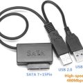 High Speed Dual USB 2.0 To 2.5" SATA Hard Disk Drive Adapter W/UASP SATA To USB 2.0 Converter For SSD/HDD. 