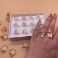 Elegant and Personalized Initial Letter Name Ring. 