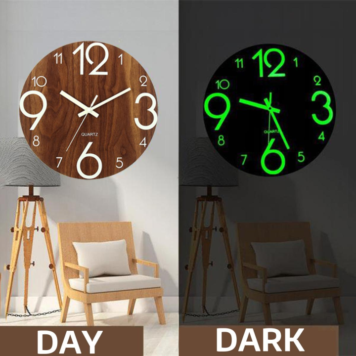 Glow%20in%20the%20Dark%20Wooden%20Night%20Light%20Wall%20Clock%20Silent%20Battery%20Operated%20-%20Image%202