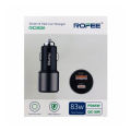 Rofee RC-831 Smart & Fast Dual Pord USB-A 18W & USB-C 65W Car Charger Black. 