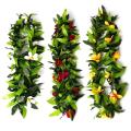 Luau Leis 3 Pcs  Flowers Tropical Hawaiian Lei Leaf Necklaces for Hula Costume and Beach Party. 