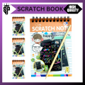 SP Dealz  Small Size Kid's Scratch Book 10-Pages Colorful Scratch Paper Note, DIY Art Book with Wooden Stylus Scratching Tool for Kids, Girls, Boys Birthday Gifts (10cm x 14cm). 