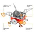 Foldable Camping Stove, Portable Hiking Stoves Easy Cleaning Non Slip Simple Operation Stable Electronic Ignition Device for Fishing. 