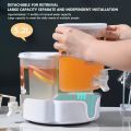 Rotating Large Capacityre Frigerator Cold Kettle With Lid And Faucet Split Fruit Teapot Lemonade Bucket Three-grid Rotating Ice Water Jug Household Juice Cold Drink Pot for Ice Tea Wine Coffee. 