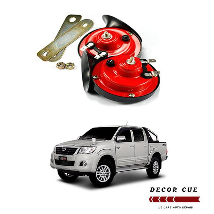 Toyota Vigo Premium Heavy Super Loud Horn - Pack of 2 in Red