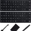 English Keyboard Stickers,Replacement English Keyboard Sticker with White Font on Black Background Universal for Laptop Desktop Computer,Matte English Keyboard Alphabet Sticker. 