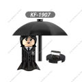 KF1908 WM2574 Wednesday Addams Building Block Movies TV Season Cartoon Mini-Figures Action Toy Bricks Kids WM2575 KF1907 Latei Posies. 