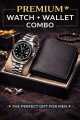 Luxury Men's Analog Quartz Watch with Calendar - Black Leather wallet Combo Set - Waterproof Stainless Steel Wristwatch for Men - Stylish Fashion Gift Box Set - New 2026 Edition. 