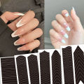 10PCS Nail Art Form French Stencil Inkjet Template Nail Stickers Manicure DIY SEVICH. 
