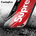 Casinglee for iPhone 8 Plus Case Tempered Glass Protector Mirror Couple Back Cover SUP Supreme Design iPhone8 Plus case cover For girls and Boys. 