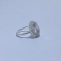 Pure Italian 925 Silver ( Chandi ) Stone Zircon Ladies Ring. 