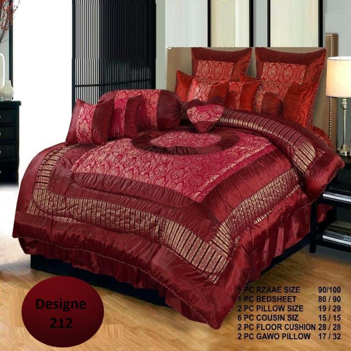 Fancy Bridal Bed sheet ( Razai Set) 14 Pcs