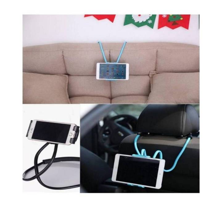 Lazy Bendable Flexible Hang Neck Phone Holder 360 Degree Rotation Mobile Stand - Black