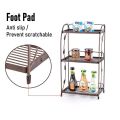 Spice Rack Organizer Metal, 3 Tier Spice Rack Vegetable Stand Folding Metal Storage Shelf Rack for Kitchen, Kitchen Organizer, Bathroom Organizers, Makeup Organiser Metal, Office Storage Shelf 3 Layer Metal Folding Rack. 