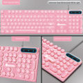 D500 Punk Wired USB Mouth Back Light Keyboard for Gamers Mouse Pink Suit Blue Punk round Parts Word Transparent Key. 