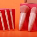 5pcs Korean Super Soft Concealer Cosmetic Base Makeup Eye Shadow Candy Color Eyelash Mini Travel Brush Set Green Color. 