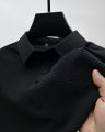 High-end ice silk elastic Polo shirt New summer T-shirt trend Breathable men's clothing Business short sleeve luxury top Nightmaree. 