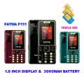 Faywa F111 - 1.8 Inch Display - 3 Sims Standby  - PTA APPROVED - 3000mAH Big Battery - Auto call recording - Wireless FM Radio - Memory card supported - Audio & Video Player - 1 Year brand warranty. 
